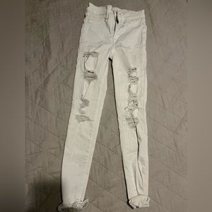 White High Rise Long American Eagle Jeans